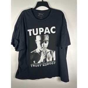 2Pac Graphic T-Shirt Mens 3XL Black Trust Nobody Cotton Rap Hip Hop Licensed Tee